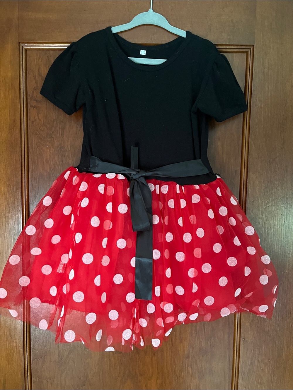 Black Top with Red Polka Dot Tulle Skirt Dress